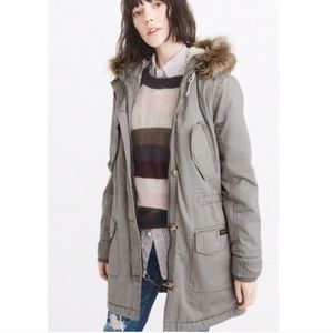Warm long Sherpa parka